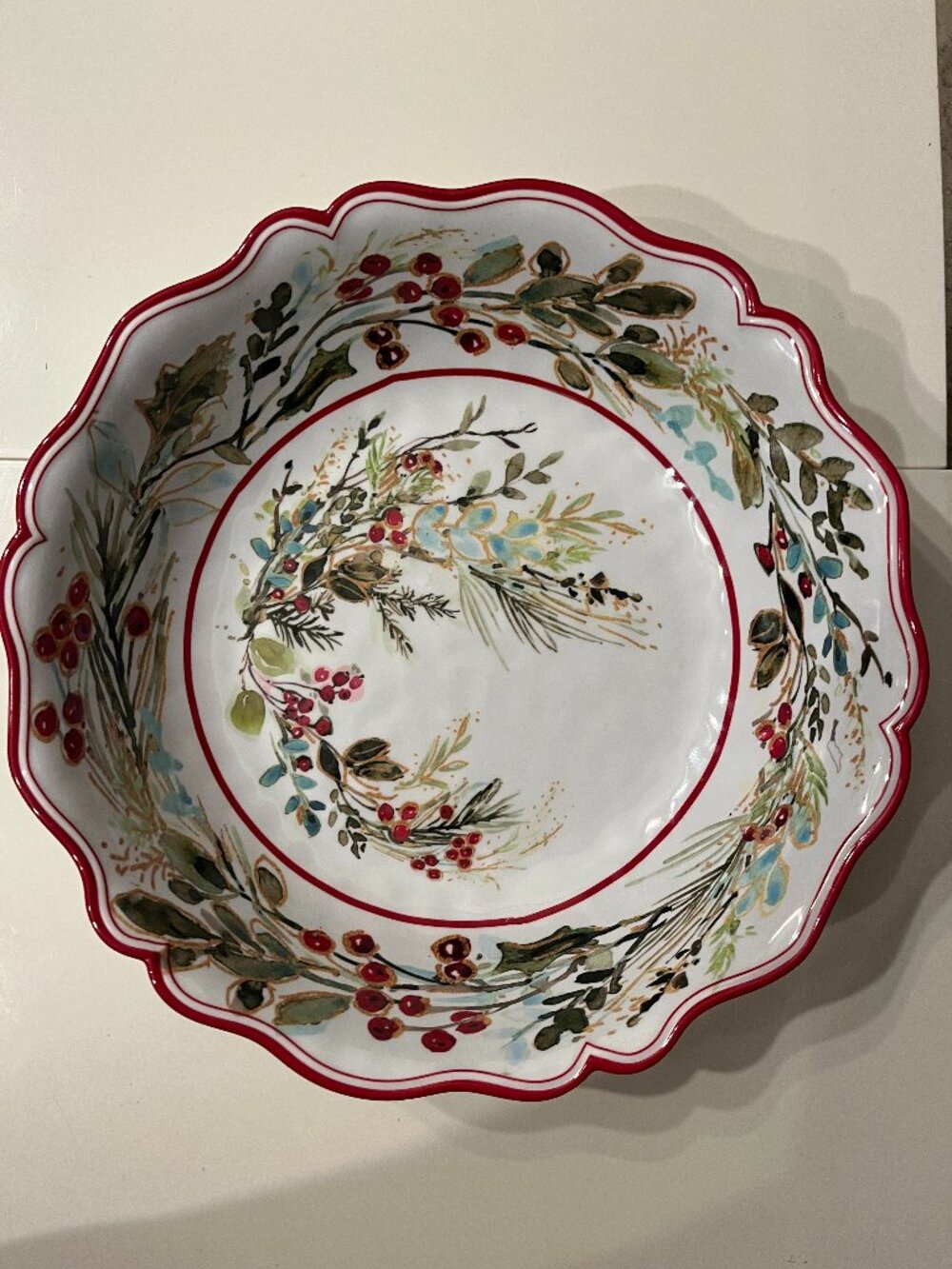 Certified International Christmas Gatherings Melamine Serving Bowl
